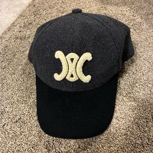 Celine Black Cap with White Logo